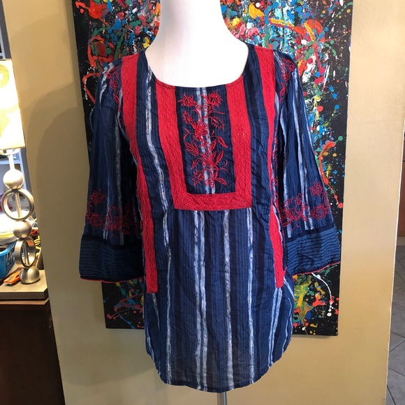 Lucky Brand Tops - Lucky Brand Red and Blue Top Medium